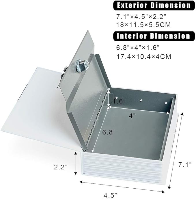 Small Sized Diversion Book Safe Storage Box, Dictionary Secret Safe Can with Security Combination Lock, Diversion Book Hidden Safe (Combination, Paris) - Image 2