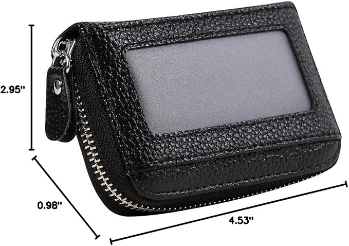 Women's RFID Blocking 12 Slots Credit Card Holder Leather Accordion Wallet - Image 9