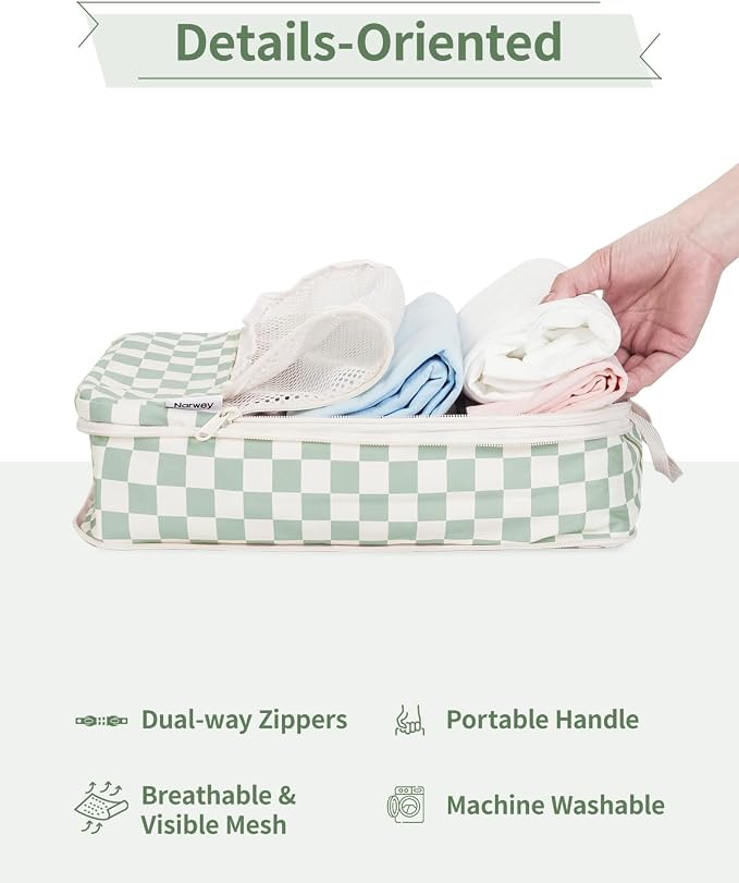 Narwey 6 Set Compression Packing Cubes for Travel Women Men, Travel Cubes for Carry On Suitcase, Durable Compression Luggage Organizer Bags - Image 6