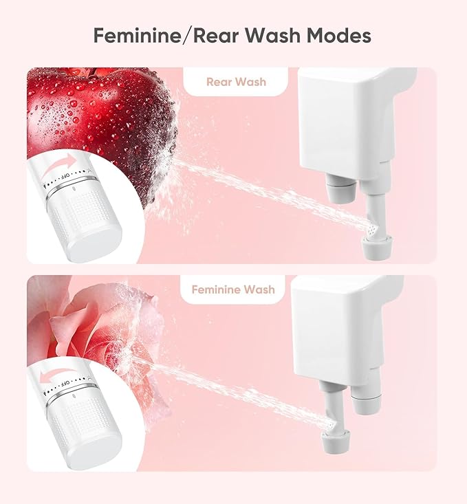 Ultra-Slim Bidet Attachment, Posterior&Feminine Wash-(Retractable Dual Nozzles), Non-Electric Bidet Attachment for Toilet Seat, Adjustable Fresh Cold Water Pressure, Stainless Steel Inlet (White) - Image 3