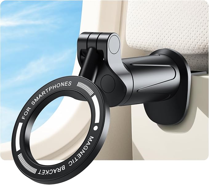Airplane Phone Holder, for Magsafe Airplane Gadgets Phone Mount | Universal 360 Degree Rotation, Airplane Travel Essentials Phone Holderfor Flight Europe Vacation Essentials by Fioenna