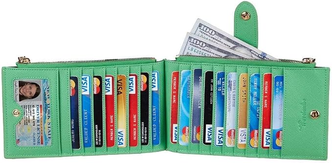 Travelambo RFID Wallet Women Large Size Bifold Multi Card Wallet Case with Zipper Pocke Credit Card Holder for Women - Image 4