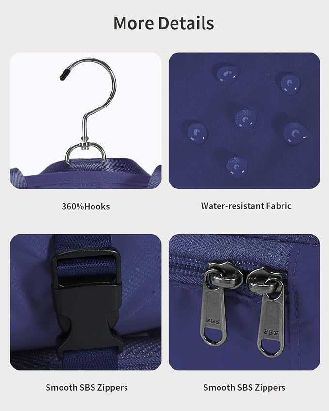 ECOHUB Hanging Travel Closet Portable Luggage Organizer Packing Bag,Blue - Image 4