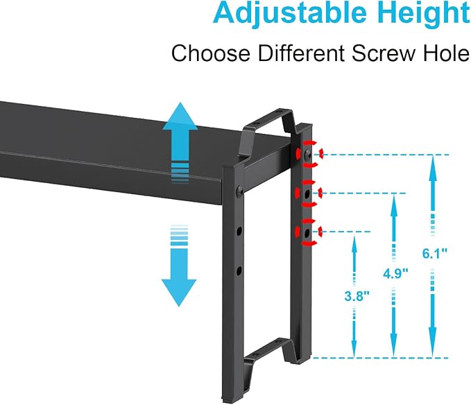 Narrow Expandable Cabinet Shelf Organizer 5.51" Width, Kitchen Counter Storage Shelves Spice Racks, Small Cupboard Countertop Tabletop Shelves Organizers, Expandable Adjustable Stackable, Load 30LBS - Image 3