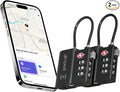 pack all Anti-Lost Tracking Luggage Lock, Smart TSA-Approved Cable Lock | Compatible Only with iOS, USB-C Rechargeable, Resettable 3-Digit Code, Clear Number Dials, Flexible Cable, 2 Pack by packall