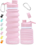 Nefeeko Collapsible Water Bottle, 26oz Silicone Foldable Water Bottles | Leakproof BPA Free Travel Water Bottles with Carabiner,Portable Sport Water Bottles for Camping,Hiking Outdoor Indoor Sport by Nefeeko