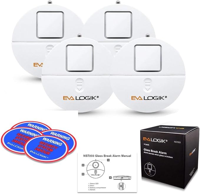 Modern Ultra-Thin Window Alarm with Loud 120dB Sound and Vibration Sensors Compatible with Virtually Any Window, Glass Break Alarm Perfect for Home, Office, Dorm Room- 4 Pack - Image 7