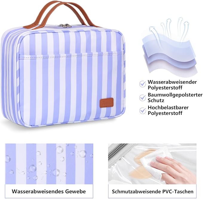 Hanging Travel Toiletry Bag,Large Capacity Cosmetic Travel Toiletry Organizer for Women with 4 Compartments & 1 Sturdy Hook,Perfect for Travel/Daily Use/Christmas - Image 3