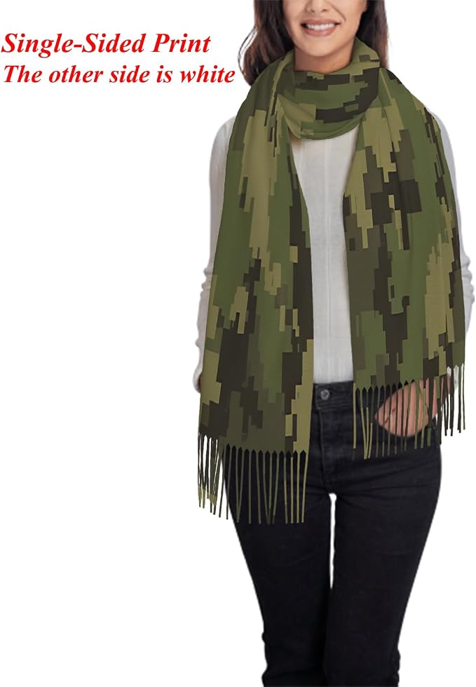 IBILIU Oversize Scarf for Women Floral Flower Purple Prune Color Scarf Tassel Scarves Fall Winter Shawl Wraps - 77.6 x 28.3in - Image 2
