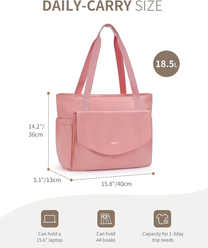ECOHUB Tote Bag for Women Work Tote Bag with Laptop Compartments Lightweight Shoulder Bag Handbag for Travel College Teacher - Image 5