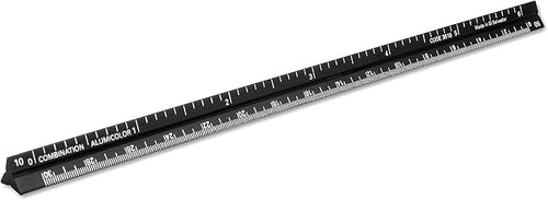 Alumicolor Aluminum Combination Architect/Engineer Pocket Drafting Scale, 6IN, Black by Alumicolor