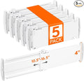 Lifewit 5 Pack 4" High Drawer Dividers, Adjustable Drawer Organizer Clothes | 10.5"-16.5" Expandable White Plastic Separators for Dresser, Kitchen, Cabinet, Nursery, Office, Socks & Underwear Storage by Lifewit