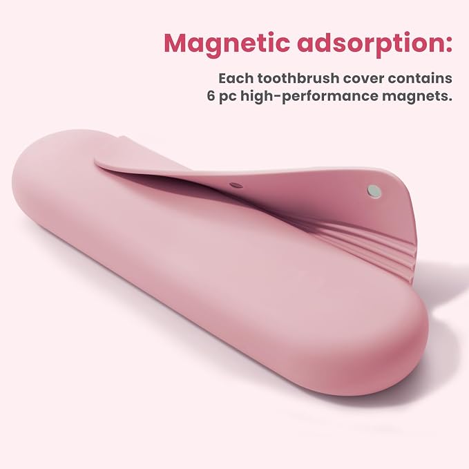 Silicone Electric Toothbrush Travel Case, Manual Toothbrush Travel Cover for Men and Women,Toothbrush Holder for Travel,Gym and More, Fits Most Manual and Electric Toothbrushes - Pink - Image 5