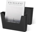 YOHOM Adhesive File Holder Plastic Document Folder Door No Drilling Mount Mail Magazine Organizer A4 Filing Envelopes Folder, Office Wall Mount Single Pocket (BLACK, 2 PCS) by Yohom