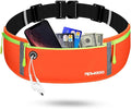 Fanny Pack for Men, Running Belt Waist Pack for Women, Orange | Water Resistant, Slim Running Pouch, Large Capacity 3 Pocket, Reflective Strip, Running Phone Holder for iPhone 16 17 Pro Max by RDMODO