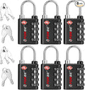 Forge Dual-Opening: Key or Combination Lock, TSA Approved Lock for Luggage, Pelican case, Travel, Gym, School, Luggage Combination Lock, Travel Bag Lock (Black 6 Pk) by Forge
