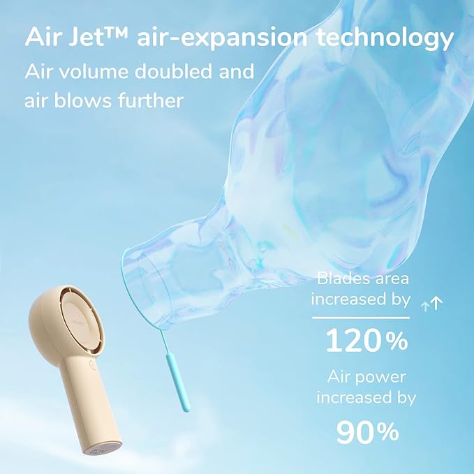 JISULIFE Portable Handheld Turbo Fan Rechargeable 4000mAh 5-Speed (Brown) | Up to 16H max cooling, Personal Battery Powered Pocket Fan for Travel/Outdoor/Vacation/Concerts, Birthday Gifts for Women - Image 2