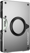 Lenvoten Upgraded Hinged Minimalist Wallet for Men, AirTag Compatible | Slim Metal Aluminum, RFID Blocking Credit Card Holder & Money Clip Holds 20 Cards, Premium Scratch-Resistant Finish by Lenvoten