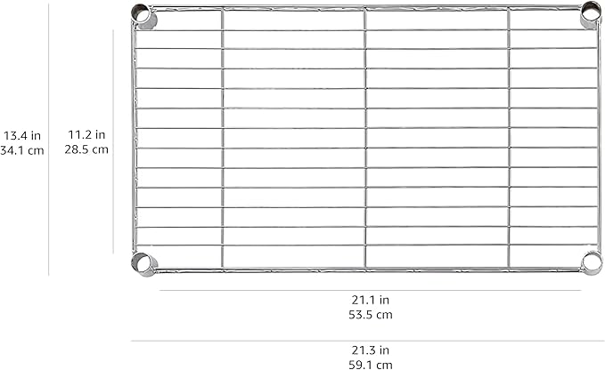 Amazon Basics 5-Shelf Adjustable Storage Shelving Unit for Garage, Steel Wire Rack, 200 Pound Loading Capacity per Shelf, 23.2" x 13.4" x 60", Chrome Finish - Image 3