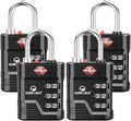 SURE LOCK TSA Approved Luggage Lock – 3-Digit Resettable Combination Padlock with Open Alert Red Dot, Large Easy-Read Dials for Suitcases, Backpacks, Gym & School Lockers (Black 4 pk) by Hopeyoucanstaysafe