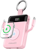 10000mAh Portable Charger,22.5W Power Bank&iWatch Charger,Pink | LED Display,Built-in Cables,Super Fast Charging,Travel Keychain Battery Pack for iPhone 17/16/15/14/13/12,Apple Watch Series by Unknown