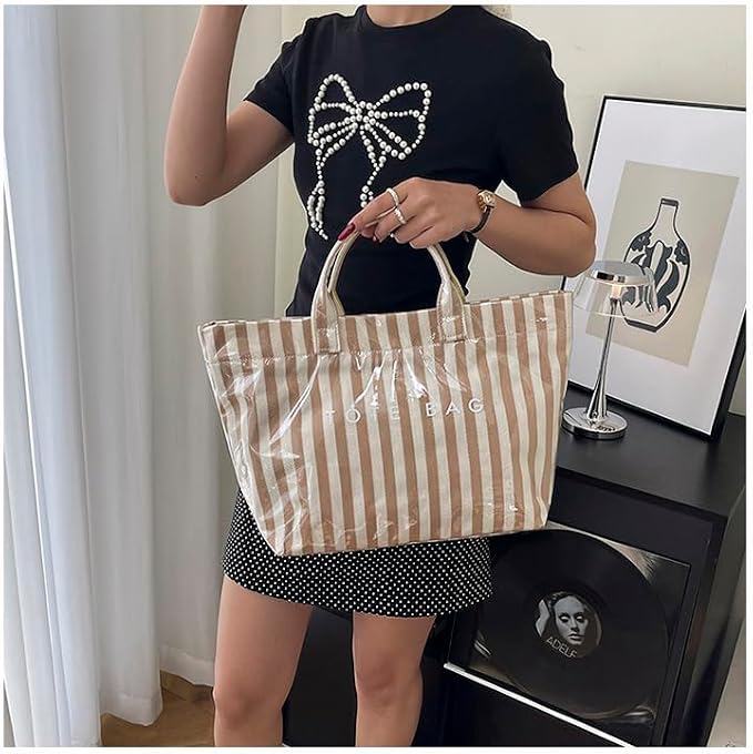 Lushandy PVC Tote Bag for Women Jelly Beach Bag Top Handle Hobo Handbag | Water-Resistant, Wipe Clean, Lightweight - Image 5