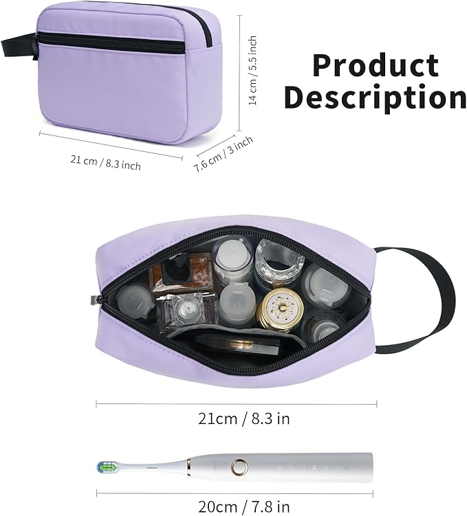 Travel Toiletry Bag for Men & Women, Hanging Cosmetic Organizer | Water-Resistant Fabric, Sturdy Handle, Lightweight Dopp Kit – Bathroom Toiletries, Makeup, Shaving, Grooming & Accessories - Image 2