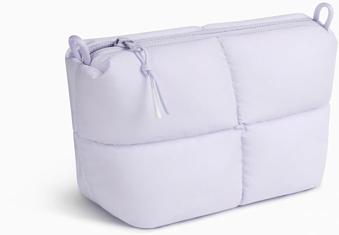 Comfyable Puffy Electronics Organizer Travel Case, Cute Tech Pouch for Women Men, Cable Storage Bag for Charger, Phone, Power Bank, Cord, Compact Tech Accessories Pouch, Lavender - Image 3