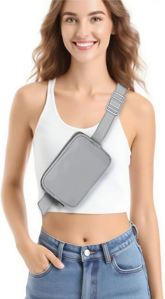 Belt Bag for Women Fanny Pack Dupes, Fashion Crossbody Waist Pack Bag with Adjustable Strap, Everywhere Belt Bag for Travel Outdoors Running Hiking（Grey） - Image 2