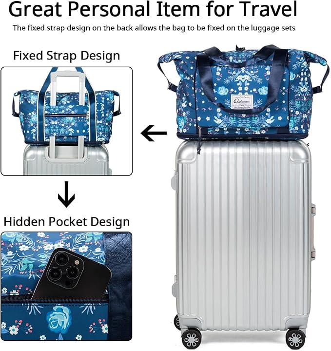 Large Capacity Foldable Travel Bag | Expandable Portable Carry on Bag Dry&Wet Separation Sports Duffel Bag - Image 4