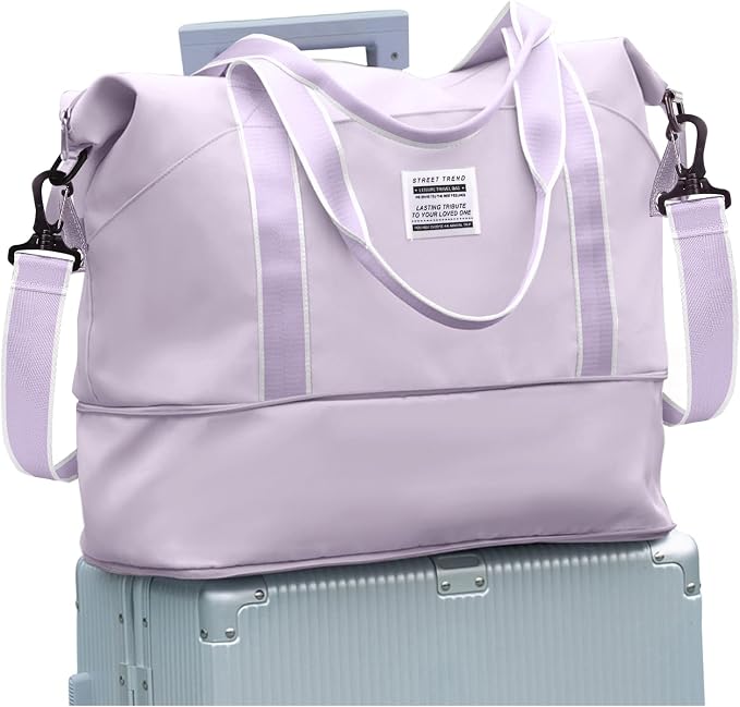 Travel Duffel Bag, Sports Tote Gym Bag, Shoulder Weekender Overnight Bag for Women by WONHOX