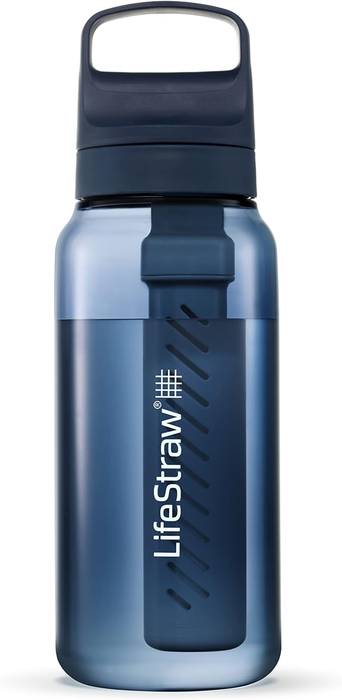 LifeStraw Go Series – BPA-Free Water Filter Bottle for Travel and Everyday Use Removes Bacteria, Parasites and Microplastics, Improves Taste, 1L Aegean Sea | Plastic Water Filter Bottle for Travel and Everyday use removes Bacteria, parasites and microp... by LifeStraw