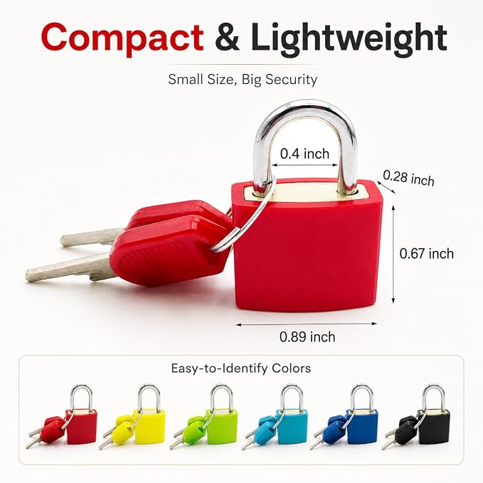6PCS,Suitcase Locks,Small Padlock,Locker Lock with Key,Mini Locks with Keys,Perfect for Securing Backpacks, Boxes, School, and More - Image 2