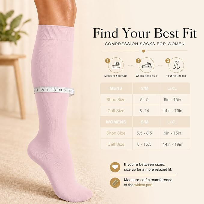 4 Pairs-Compression Socks for Women&Men Circulation-Best Support for Nurses,Running,Athletic - Image 6