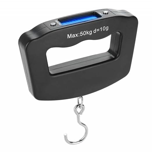 Portable Travel Luggage Electronic Scale, Digital LCD Hanging Box Weighing Scale 110 pounds/50 kilograms, Fishing, Luggage, Gifts (Hooks) by Kenhihi
