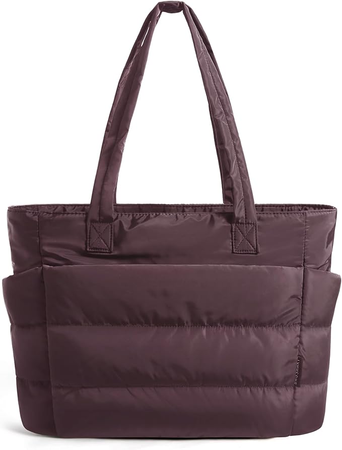 BAGSMART Tote Bag for Women, Lightweight Puffy Tote Bag with Compartments Shoulder Bag Handbag for Travel, Work, Gym | Lightweight by BAGSMART
