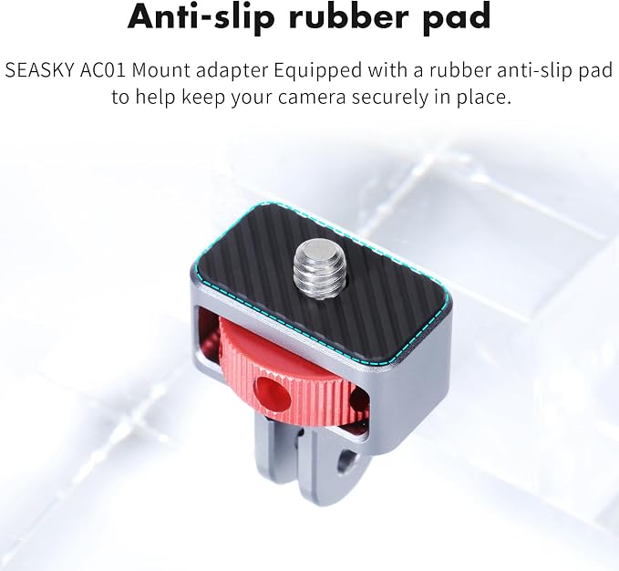 SEASKY AC01 1/4-20 Action Camera Mount Adapter for Gopro to Insta360 X5 X4 | All Metal Aluminum Alloy Tripod Accessory conversion adapter for insta360 X5 X4 Air X3 for DJI OSMO 360 for Gopro Max 2 - Image 5