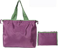 Reusable shopping tote bag, large capacity drawstring tightening top, foldable grocery tote bag, shoulder bag by Unknown
