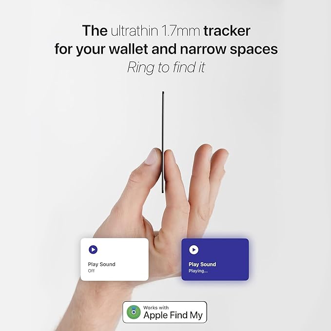 Wallet Tracker Card, Rechargable, Works with Apple Find My, iPhone (iOS Only), Bluetooth Item Locator for Luggage, Bags, Passport, IP68 Waterproof (1 Pack) - Image 5