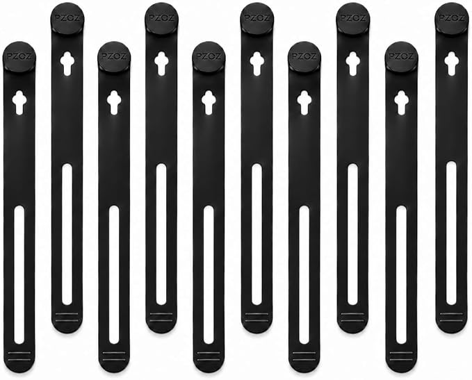 PZOZ Silicone Cable Ties 10 Pack, Reusable Cable Organizer Straps for Cords | Reusable silicone straps keep cables organized, reduce clutter, and create a clean, tidy workspace at home or office. by pzoz