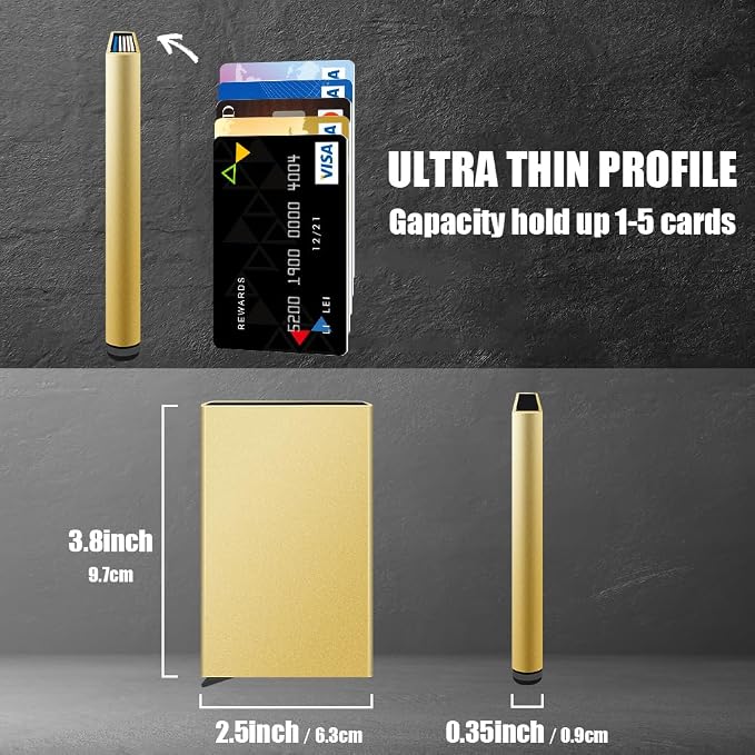 FurArt Slim Minimalist Wallet RFID Credit Card Holder for Men | slim minimalist compact rfid id window thin - Image 3