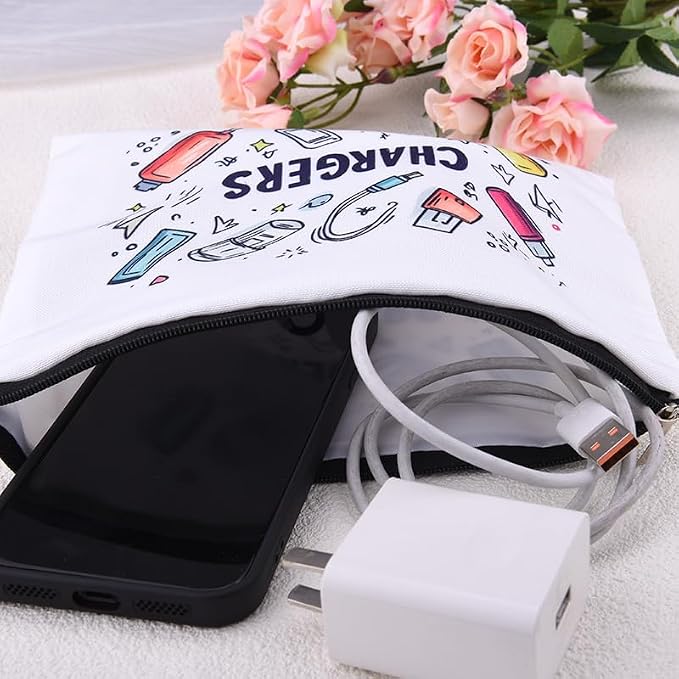 Sisadodo Chargers Organizer Travel Bag for Women Men Charging Cable Bag with Zipper Electronics Storage Bags Cord Plug Phone Earbud U Disk Storage Bags Organizer Toiletry Travel Cosmetic MakeupBag - Image 5