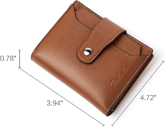 BOSTANTEN Leather Womens Wallet Small RFID Blocking Credit Card Holder | Removable ID Window, Zipper Coin Pocket, Bifold, Minimalist, Fits Small Purses, Daily Use, Ladies Gifts, Brown - Image 5