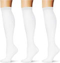 (3 pairs) Compression Socks 20-30 mmHg Long Knee High Socks for Women Men Support Athletic Travel Daily Wear by Saniripple