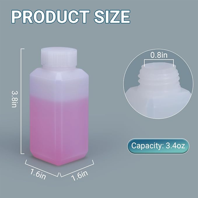 3.6oz/110ml Leak Proof Plastic Bottles with Caps for Liquids Sample, Reusable Small Bottles Containers for Travel, Camping and Hiking (Translucent, 10 Pcs) - Image 9