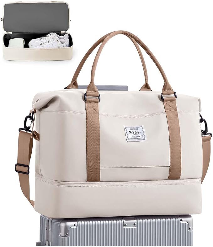 Travel Duffel Bag, Sports Tote Gym Bag, Shoulder Weekender Overnight Bag for Women by WONHOX