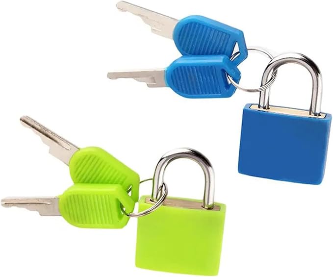 2 Pack TSA Approved Luggage Locks - Suitcase Padlocks with Keys, Travel Baggage Locks for School Gym Lockers, Laptop Bags & Outdoor Gear (Dark Blue + Green) by Unknown