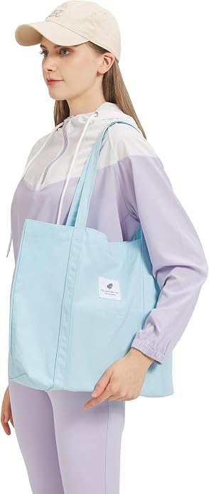 TeeYee Women Tote Bag Foldable Shoulder Bag for Travel Work | Solid Color Shopper,Lightweight & Portable,Wide & Reinforced Handles,Multi-Purpose Use,Soft & Sturdy,Machine Washable - Image 2