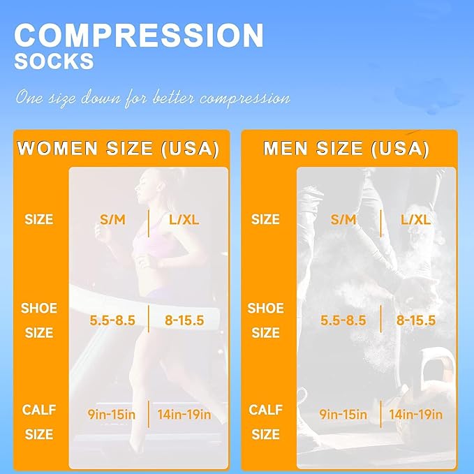 cerpite Compression Socks for Women & Men 6 Pairs Knee High Compression Socks 20-30 mmhg Best for Running,Nurse,Travel - Image 4
