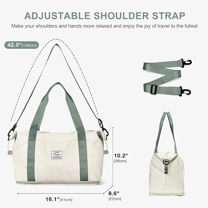 Travel Duffel Bag, Sports Tote Gym Bag, Shoulder Weekender Overnight Bag for Women - Image 3